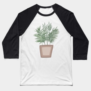 Green Leaves Vase Abstract Shapes Earth Toned  Boho Design Baseball T-Shirt